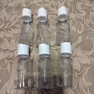 💦 NWOT 2 Ounce (60ml) Travel Crafting Clear Refillable Squeeze Bottles 6/Set